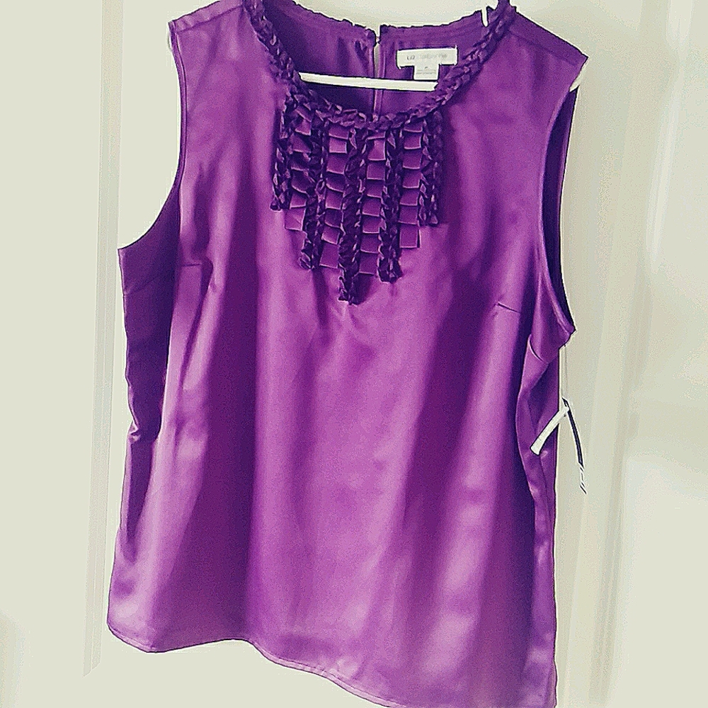 Liz Claiborne XL Dressy Tank JCPenney's Purple NWT